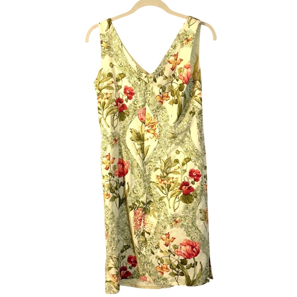 Talbots Floral Botanical V-Neck Sleeveless Shift Dress Size 10 Garden party - Picture 4 of 8